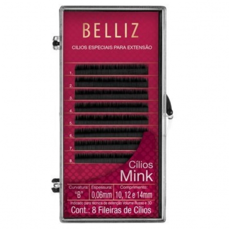 Cílios para Alongamento Belliz Mink B 006 Mix Com 8 Cílios