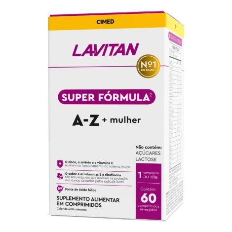 Lavitan Super Fórmula²  A-Z + mulher 60 Comprimidos Cimed Sabor:Sem Sabor