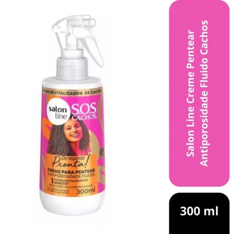 Creme Pentear Antiporosidade Fluido Cachos 300ml Salon Line