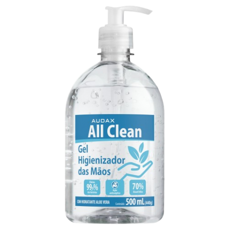 Álcool Gel 70% 500g Pump All Clean – Proteção Eficiente e Prática