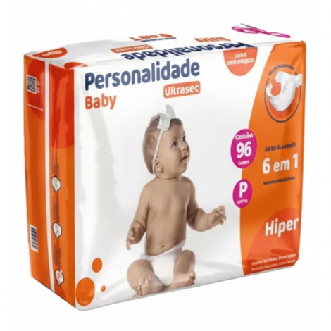 Fralda Personalidade Baby Ultra Sec Hiper P 96 Unidades
