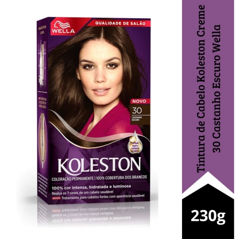 Tintura de Cabelo Koleston Creme 30 Castanho Escuro Wella