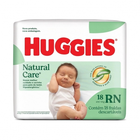 Fralda Huggies Natural Care RN Jumbo 18 Unidades