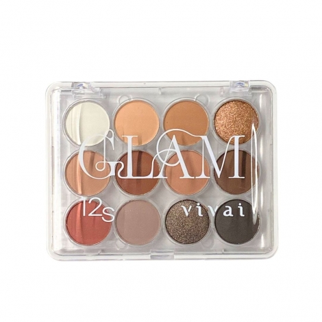 Paleta Glam 12 Sombras Vivai – Cores Versáteis e Alta Pigmentação