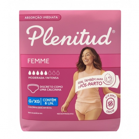 Plenitud Femme Active Roupa Íntima Descartável G XG 8 Unidades