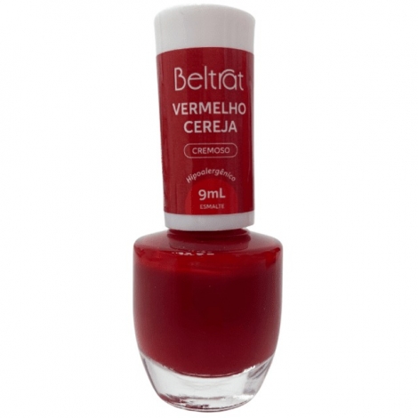 Esmalte Beltrat Vermelho Cereja Cremoso 9 ml – Cor Vibrante e Acabamento Cremoso