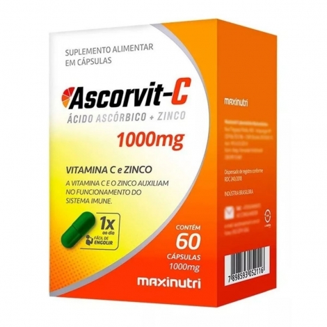 Ascorvit C 1000mg caixa com 60 cápsulas