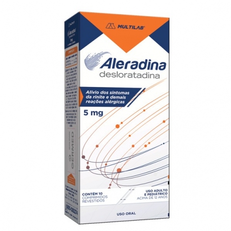 Aleradina 5mg 10 Comprimidos Antialérgico