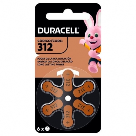 Pilha Auditiva 312 Duracell C/6 Unidades