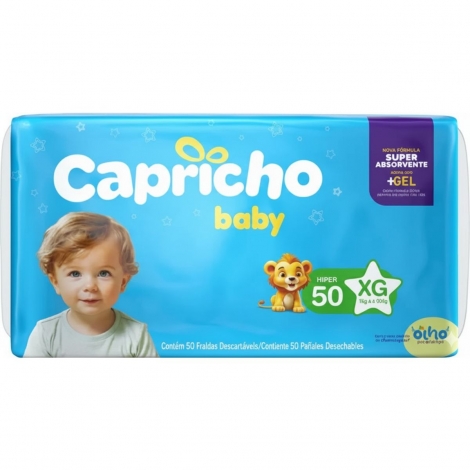 Fralda Capricho Baby Hiper EG 50 unidades