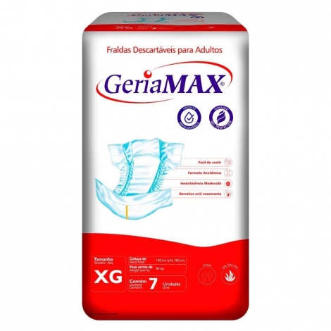 Fralda Geriátrica Geriamax XG Proteção Conforto 7 Unidades