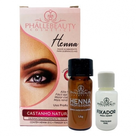 Henna para Sobrancelha Phallebeauty PH0595 – Castanho Natural + Fixador 10 ml