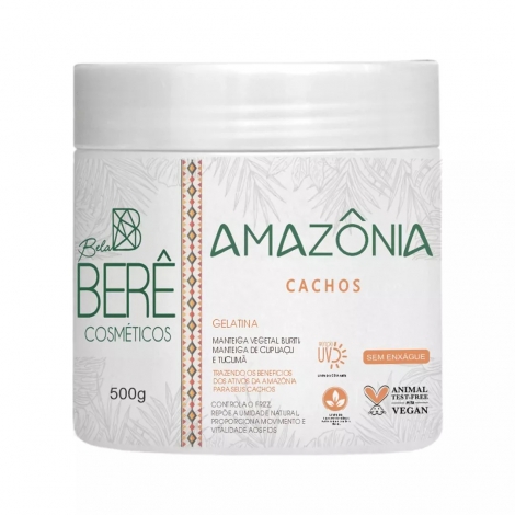 Bela Berê Gelatina Definição Amazônia 500 ml – Fixação e Brilho Natural para Cachos