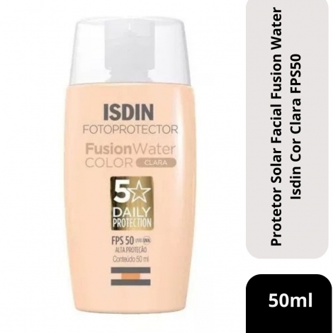 Protetor Solar Facial Fusion Water Isdin Cor Clara FPS50