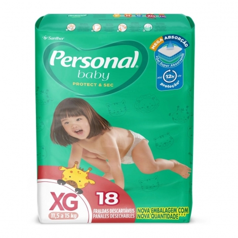 Personal Baby Jumbo XG – Fralda Descartável Infantil, 18 Unidades
