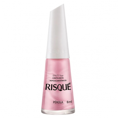 Esmalte Risqué Pérola Cintilante 8ml – Brilho Sofisticado e Elegante