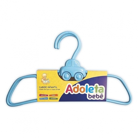 Cabide Infantil Carrinho com 2 Unidades Azul Adoleta – Organização e Charme para o Enxoval do Bebê