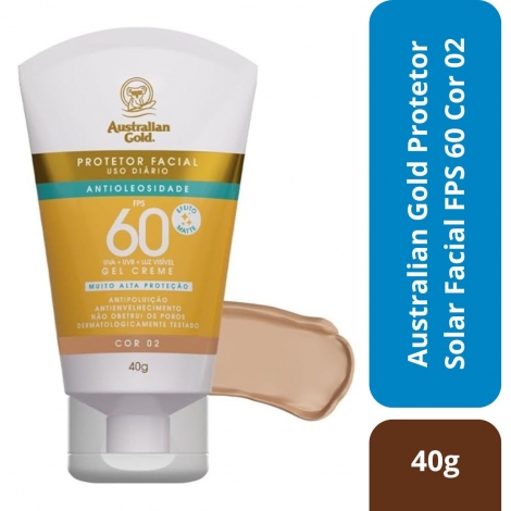 Australian Gold Protetor Solar Facial FPS 60 Cor 02 40g