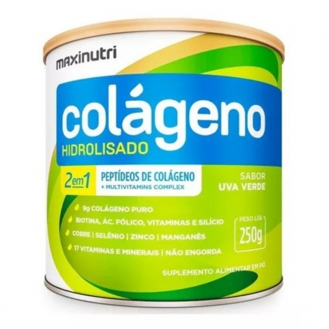Colágeno Hidrolisado 2em1 Uva Verde 250g Maxinutri
