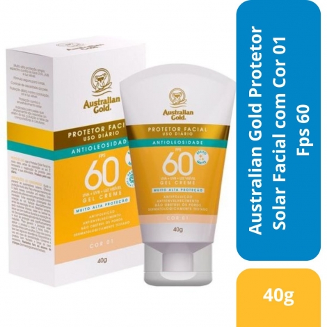 Australian Gold Protetor Solar Facial com Cor 01 Fps 60 40g