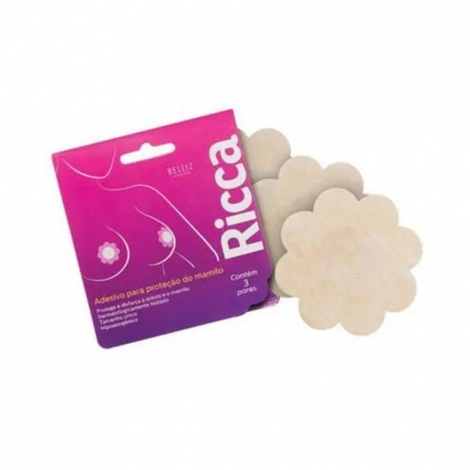 Adesivos Descartáveis para Proteção dos Mamilos Ricca – 3 Pares (6 Unidades)