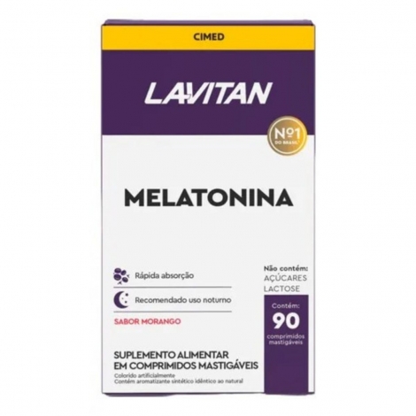 Lavitan Melatonina 90 Cáps Sono Tranquilo com Sabor Morango Sabor:Morango