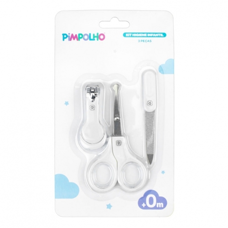 Kit Higiene para Bebê 3 Peças Pimpolho Branco – Funcionalidade e Delicadeza para o Dia a Dia