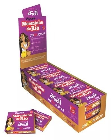 Paçoca Zero Açúcar Sabor Açaí 20G – Morena do Rio