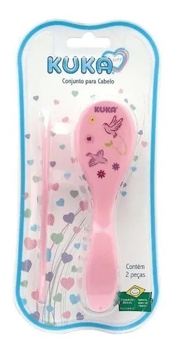 Kuka Baby Conjunto Escova e Pente Rosa