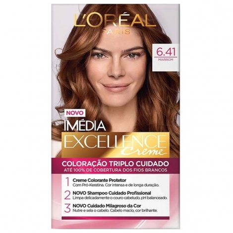 Tintura Imédia Excellence Creme 6.41 Marrom L'Oréal Paris