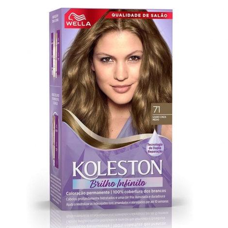 Tintura Koleston Brilho Infinito 71 Louro Cinza Médio Wella