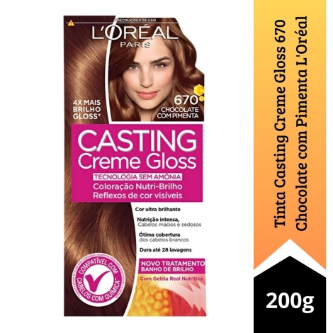 Tinta Casting Creme Gloss 670 Chocolate com Pimenta L\'Oréal