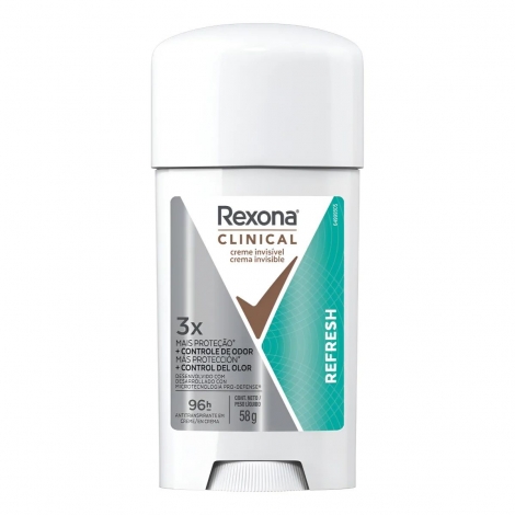 Antitranspirante Rexona Clinical Creme Invisível Refresh 58g
