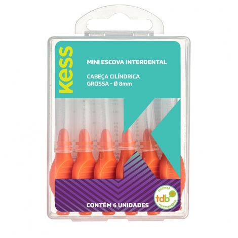 Kess Escova Interdental Mini Grossa c/6 – Limpeza Profunda e Precisa