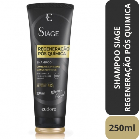Shampoo Eudora Siáge Regeneração Pós Química Com 250Ml