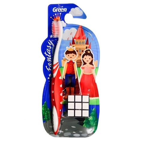 Green Escova Dental Infantil Fantasy Cubo Mágico Macia