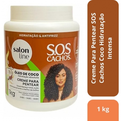Creme Para Pentear SOS Cachos Coco Hidratação Intensa 1kg