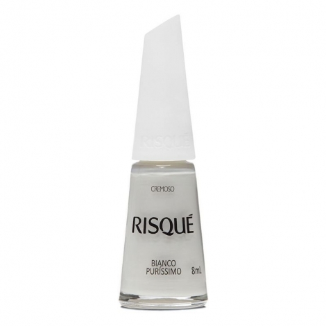Esmalte Risqué Bianco Puríssimo Cremoso 8ml – Branco Puro e Sofisticado