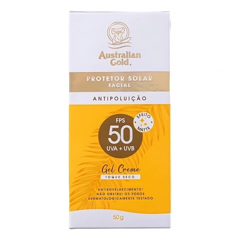 Australian Gold Protetor Solar Facial Gel Creme Fps 50 50g