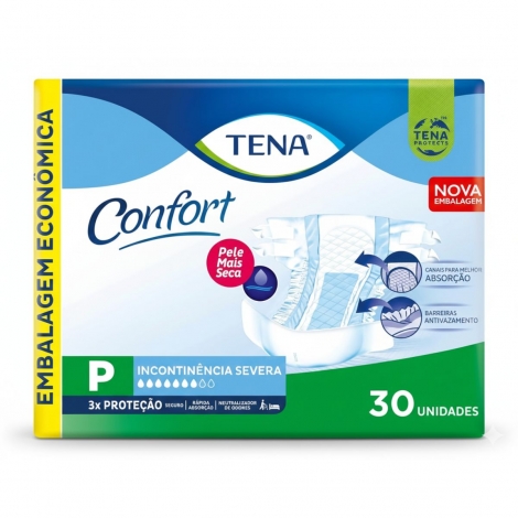 Fralda Geriátrica Tena Confort Tamanho P 30 Unidades