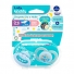 Lolly Star Dia & Noite – Kit Chupeta Ortodôntica Silicone Tamanho 1 (0–6 meses), Azul – 2 Unidades